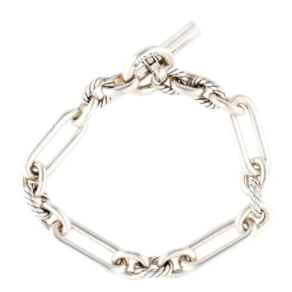 DAVID YURMAN DIAMOND STERLING SILVER 925 LEXINGTON CHAIN BRACELET - Picture 7 of 9